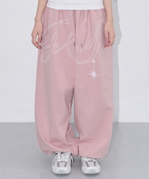 FANCY CLUB(ファンシークラブ)/ワイド ルーズ エンジェル ジョガー スウェットパンツ/ANGEL VINTAGE SWEATPANTS | AT2252011 | ピンク