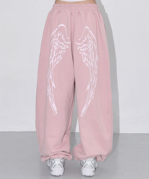 FANCY CLUB(ファンシークラブ)/ワイド ルーズ エンジェル ジョガー スウェットパンツ/ANGEL VINTAGE SWEATPANTS | AT2252011 | ピンク