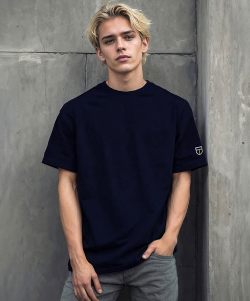 NEWTRAL(ニュートラル)/205 5.6oz スタンダードエンブレムT/サイズ展開多数 コットン 無地 半袖 Tシャツ | NT2009005 | ネイビー