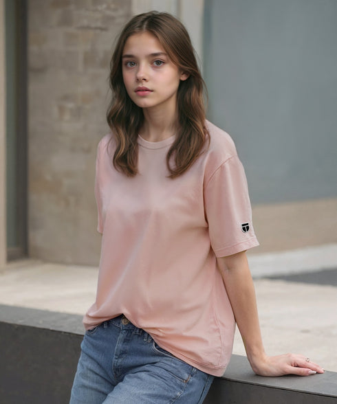 NEWTRAL(ニュートラル)/205 5.6oz スタンダードエンブレムT/サイズ展開多数 コットン 無地 半袖 Tシャツ | NT2009005 | ライトピンク