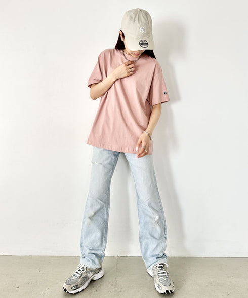 NEWTRAL(ニュートラル)/205 5.6oz スタンダードエンブレムT/サイズ展開多数 コットン 無地 半袖 Tシャツ | NT2009005 | ライトピンク