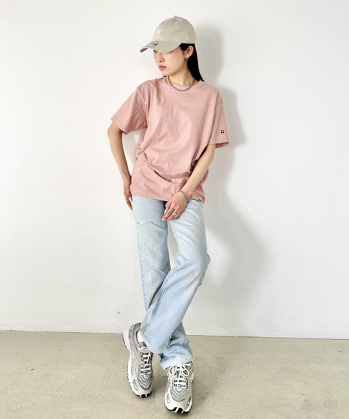 NEWTRAL(ニュートラル)/205 5.6oz スタンダードエンブレムT/サイズ展開多数 コットン 無地 半袖 Tシャツ | NT2009005 | ライトピンク