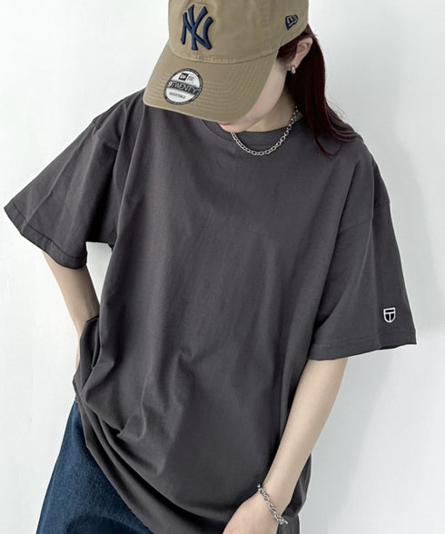 NEWTRAL(ニュートラル)/205 5.6oz スタンダードエンブレムT/サイズ展開多数 コットン 無地 半袖 Tシャツ | NT2009005 | チャコールグレー