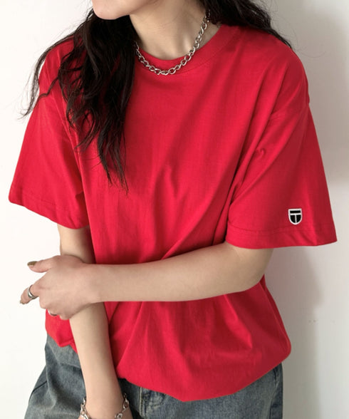 NEWTRAL(ニュートラル)/205 5.6oz スタンダードエンブレムT/サイズ展開多数 コットン 無地 半袖 Tシャツ | NT2009005 | レッド