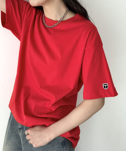 NEWTRAL(ニュートラル)/205 5.6oz スタンダードエンブレムT/サイズ展開多数 コットン 無地 半袖 Tシャツ | NT2009005 | レッド