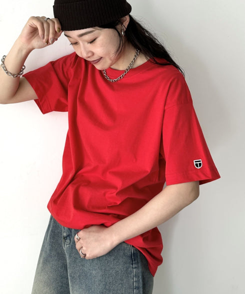 NEWTRAL(ニュートラル)/205 5.6oz スタンダードエンブレムT/サイズ展開多数 コットン 無地 半袖 Tシャツ | NT2009005 | レッド