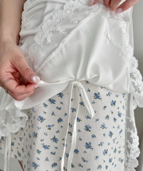 サテンレースギャザーキャミソール | LO2255248 | ホワイト