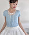 レースリボンレイヤードトップス | LO2252025 | ライトブルー