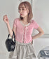 レースリボンレイヤードトップス | LO2252025 | ピンク