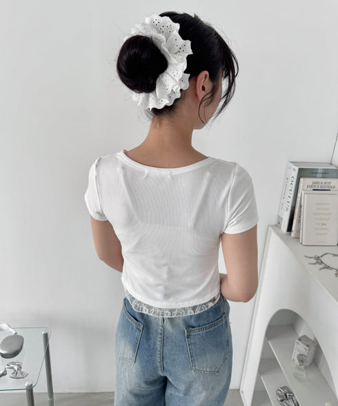 レースリボンレイヤードトップス | LO2252025 | ホワイト