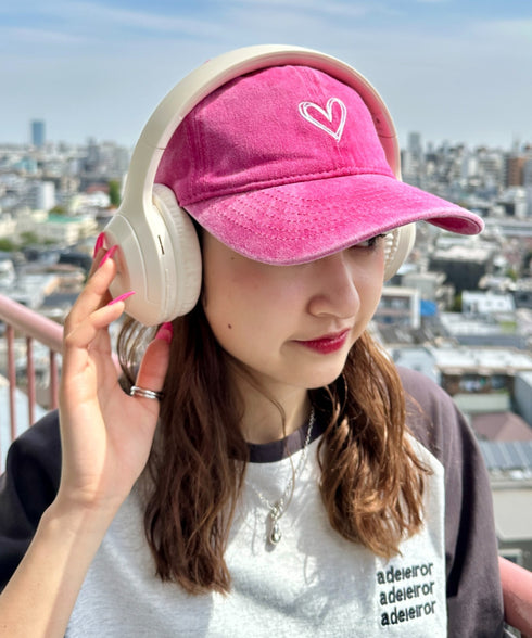 ハート刺繍ピグメントキャップ | CL5255033 | ピンク