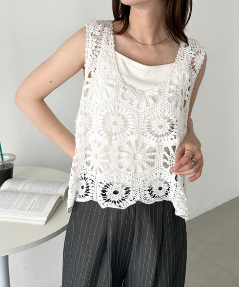 クロシェ編みビスチェトップス | CL2252018 | ホワイト