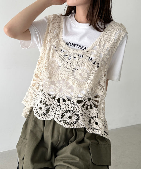 クロシェ編みビスチェトップス | CL2252018 | アイボリー