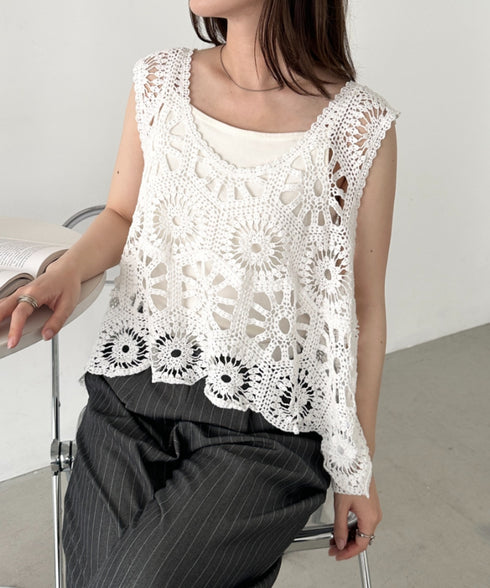 クロシェ編みビスチェトップス | CL2252018 | ホワイト