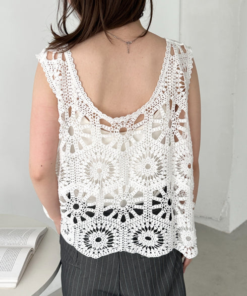 クロシェ編みビスチェトップス | CL2252018 | ホワイト