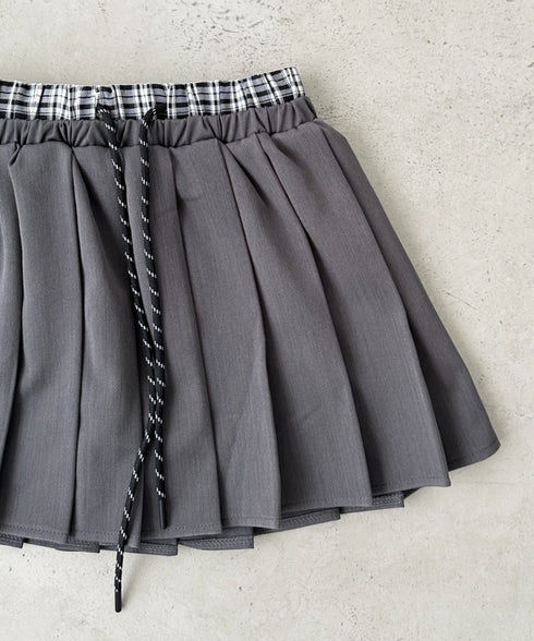 レイヤードプリーツミニスカート | BA2252017 | グレー