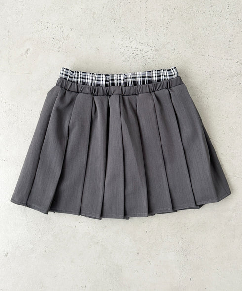 レイヤードプリーツミニスカート | BA2252017 | グレー