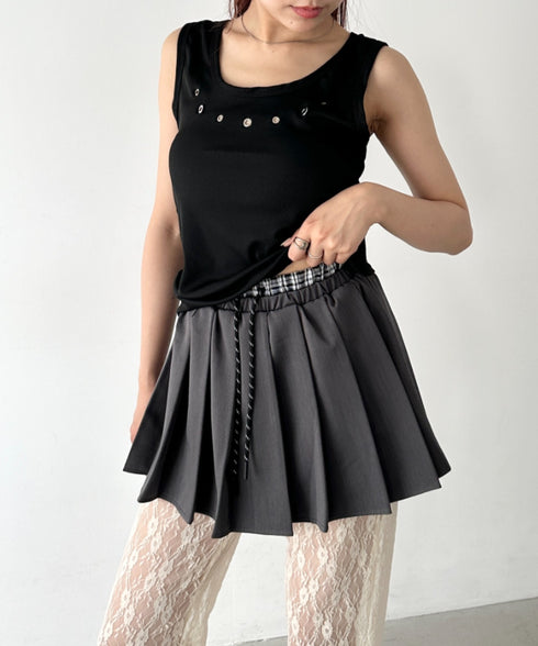 レイヤードプリーツミニスカート | BA2252017 | グレー