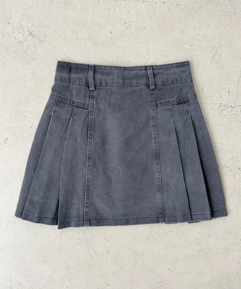 サイドプリーツデニムミニスカート | BA2252019 | グレー