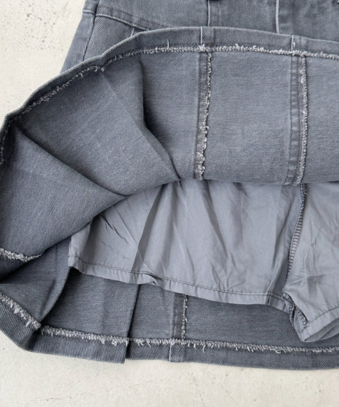 サイドプリーツデニムミニスカート | BA2252019 | ブラック