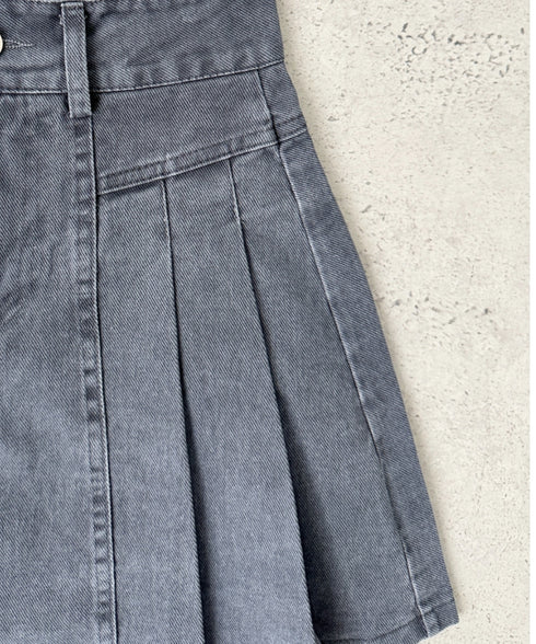 サイドプリーツデニムミニスカート | BA2252019 | ブラック