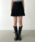 サイドプリーツデニムミニスカート | BA2252019 | ブラック