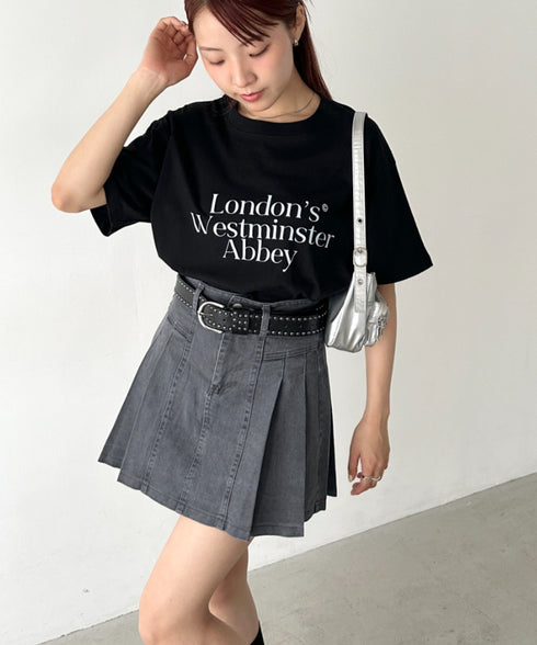 サイドプリーツデニムミニスカート | BA2252019 | グレー