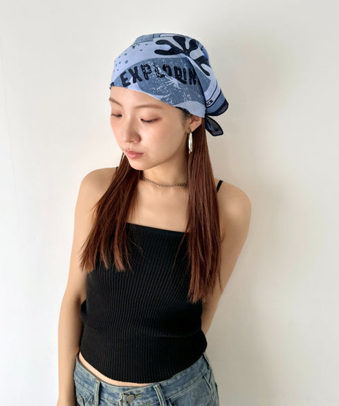 THE NORTH FACE(ザ・ノースフェイス)/コットン プリント バンダナ スカーフ/BANDANA_PINE CONE | IM6251073 | ネイビー