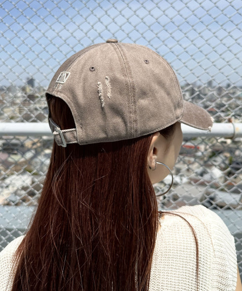 MLB KOREA(エムエルビーコリア)/ダメージ ウォッシング ロゴ刺繍 ベースボール キャップ 帽子/damage washing unstructured ball-cap | AT5252016 | ブラウン