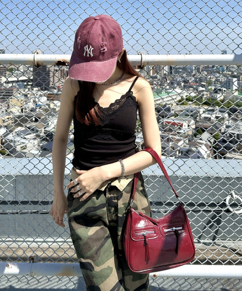 MLB KOREA(エムエルビーコリア)/ダメージ ウォッシング ロゴ刺繍 ベースボール キャップ 帽子/damage washing unstructured ball-cap | AT5252016 | ワインレッド