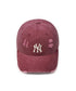 MLB KOREA(エムエルビーコリア)/ダメージ ウォッシング ロゴ刺繍 ベースボール キャップ 帽子/damage washing unstructured ball-cap | AT5252016 | ワインレッド