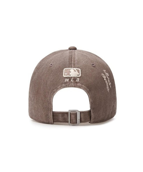 MLB KOREA(エムエルビーコリア)/ダメージ ウォッシング ロゴ刺繍 ベースボール キャップ 帽子/damage washing unstructured ball-cap | AT5252016 | ブラウン