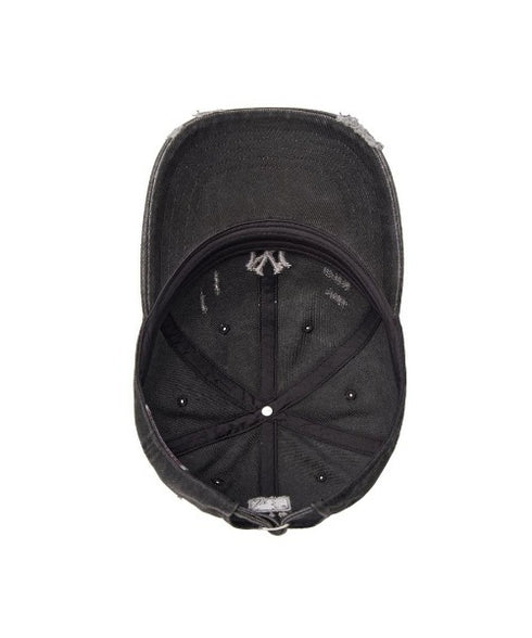 MLB KOREA(エムエルビーコリア)/ダメージ ウォッシング ロゴ刺繍 ベースボール キャップ 帽子/damage washing unstructured ball-cap | AT5252016 | ダークグレー