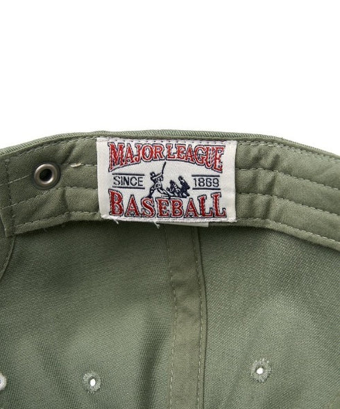 MLB KOREA(エムエルビーコリア)/ヴィンテージ ダメージ ロゴ刺繍 ベースボール キャップ 帽子/varsity vintage unstructured ball-cap | AT5252017 | カーキ