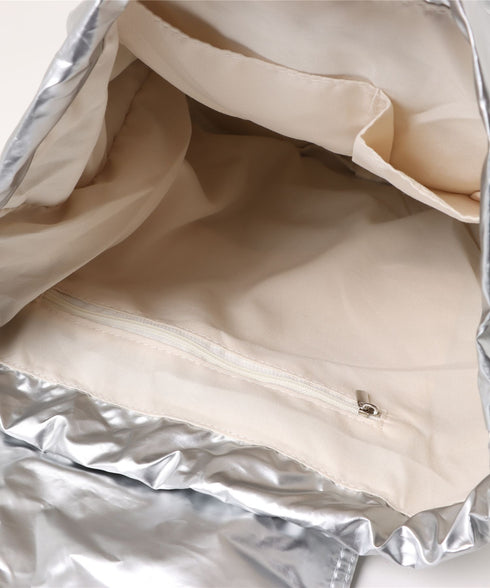 MUCENT(ムセント)/軽量 ミニ シャイニー ドローストリング ナップザック リュック バックパック/GLOSSY MINI BACKPACK | AT1252019 | シルバー