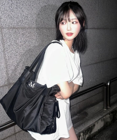 MUCENT(ムセント)/3WAY 大容量 ショルダーバッグ トートバッグ クロスバッグ/SIGNATURE LOGO TOTE BAG | AT1252020 | ブラック