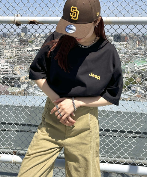 JEEP(ジープ)/グラフィック バックロゴ ロゴ刺繍 半袖 Tシャツ/M-Logo graphic t-shirt | AT2252021 | ブラック