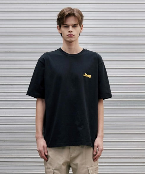 JEEP(ジープ)/グラフィック バックロゴ ロゴ刺繍 半袖 Tシャツ/M-Logo graphic t-shirt | AT2252021 | ブラック