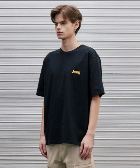 JEEP(ジープ)/グラフィック バックロゴ ロゴ刺繍 半袖 Tシャツ/M-Logo graphic t-shirt | AT2252021 | ブラック