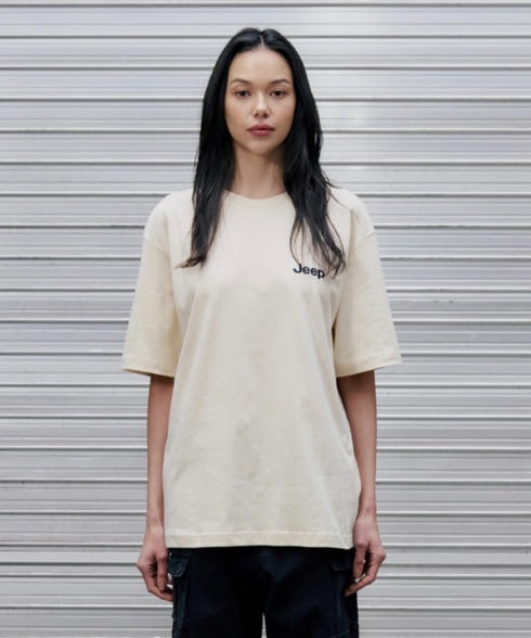 JEEP(ジープ)/グラフィック バックロゴ ロゴ刺繍 半袖 Tシャツ/M-Logo graphic t-shirt | AT2252021 | アイボリー