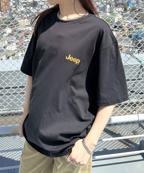 JEEP(ジープ)/グラフィック バックロゴ ロゴ刺繍 半袖 Tシャツ/M-Logo graphic t-shirt | AT2252021 | ブラック