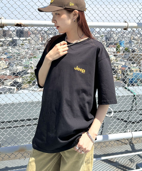 JEEP(ジープ)/グラフィック バックロゴ ロゴ刺繍 半袖 Tシャツ/M-Logo graphic t-shirt | AT2252021 | ブラック