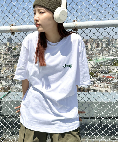 JEEP(ジープ)/グラフィック バックロゴ ロゴ刺繍 半袖 Tシャツ/M-Logo graphic t-shirt | AT2252021 | グリーン