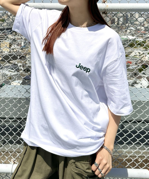 JEEP(ジープ)/グラフィック バックロゴ ロゴ刺繍 半袖 Tシャツ/M-Logo graphic t-shirt | AT2252021 | グリーン