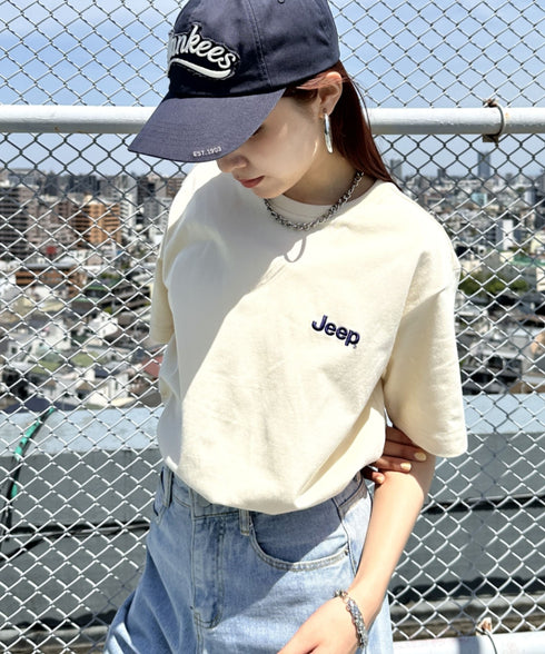 JEEP(ジープ)/グラフィック バックロゴ ロゴ刺繍 半袖 Tシャツ/M-Logo graphic t-shirt | AT2252021 | アイボリー