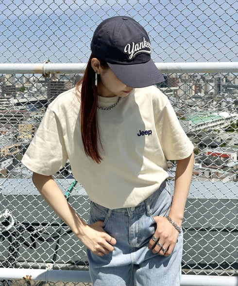 JEEP(ジープ)/グラフィック バックロゴ ロゴ刺繍 半袖 Tシャツ/M-Logo graphic t-shirt | AT2252021 | アイボリー