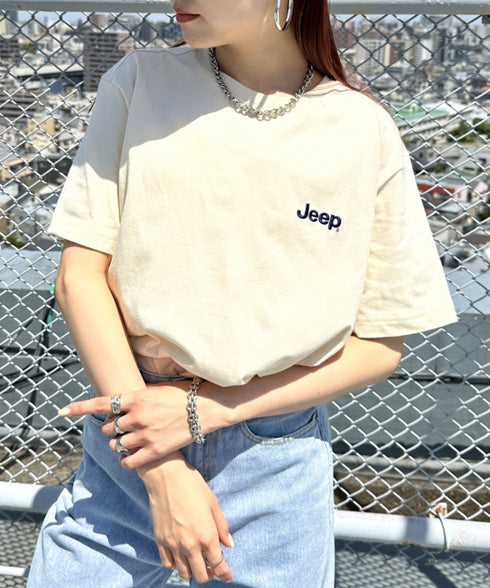 JEEP(ジープ)/グラフィック バックロゴ ロゴ刺繍 半袖 Tシャツ/M-Logo graphic t-shirt | AT2252021 | アイボリー