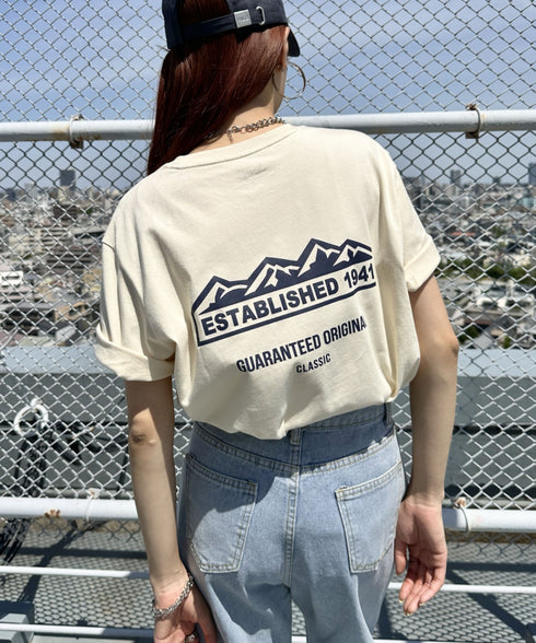 JEEP(ジープ)/グラフィック バックロゴ ロゴ刺繍 半袖 Tシャツ/M-Logo graphic t-shirt | AT2252021 | アイボリー