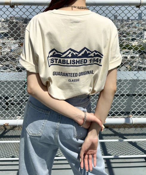 JEEP(ジープ)/グラフィック バックロゴ ロゴ刺繍 半袖 Tシャツ/M-Logo graphic t-shirt | AT2252021 | アイボリー