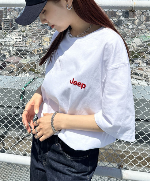 JEEP(ジープ)/グラフィック バックロゴ ロゴ刺繍 半袖 Tシャツ/M-Logo graphic t-shirt | AT2252021 | レッド